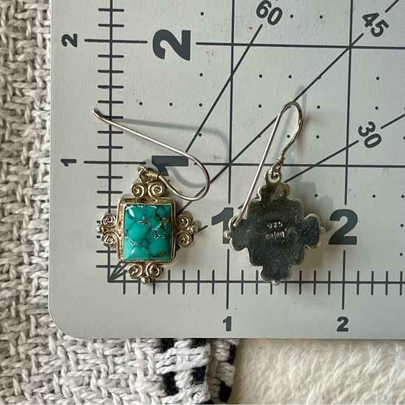 SAJEN | 925 Sterling Silver Semi-Precious Chrysoprase Gemstone Drop Earrings - Picture 7 of 7